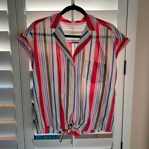 Old navy striped cotton and rayon shirt